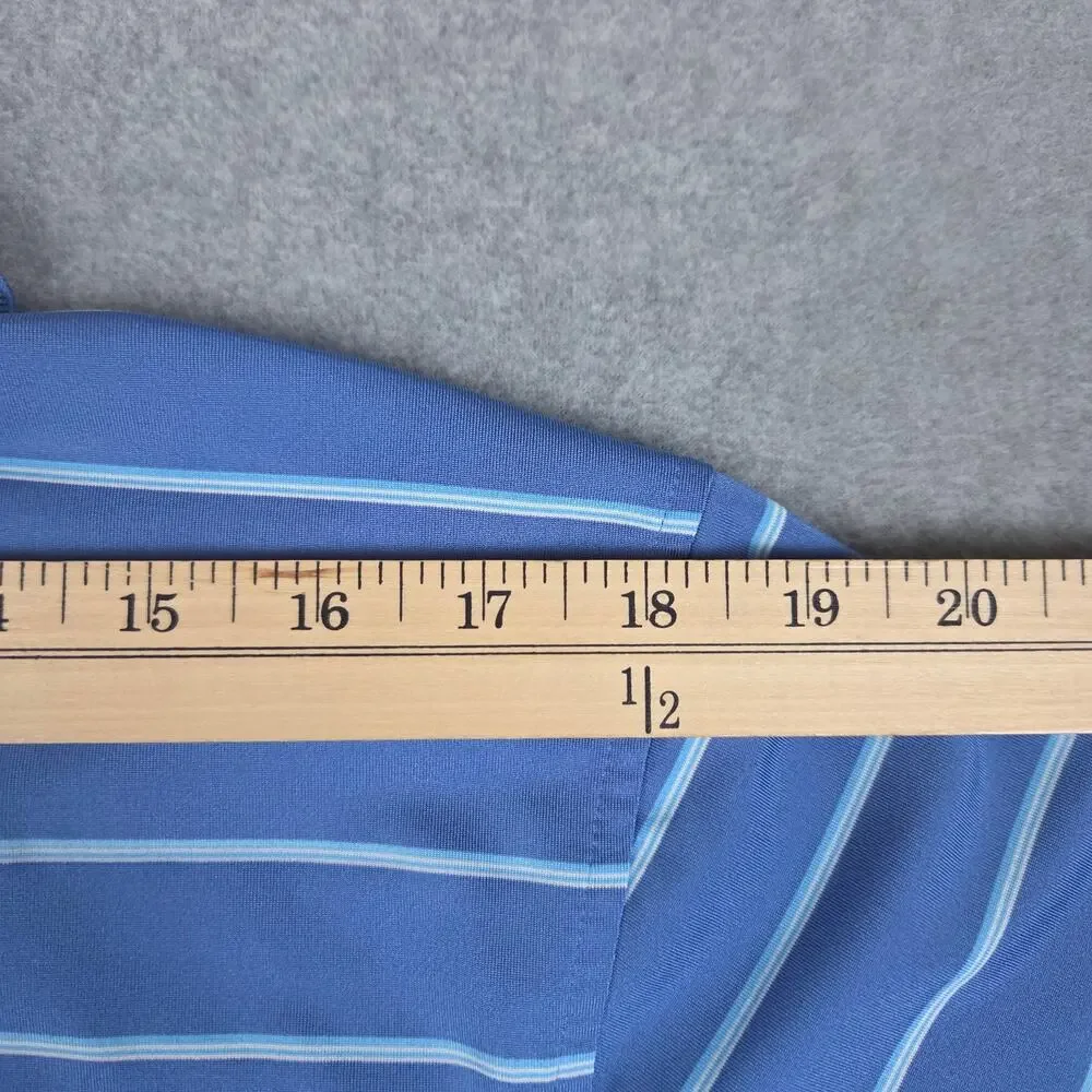 Fairway & Greene F&G Tech Large Blue Stripe Golf Polo Shirt The Ridge Logo - Picture 9 of 10